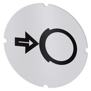 SIEMENS Inscription plate for illuminated pushbutton, round, milky with black font, with graphic symbol: brake