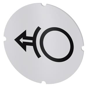 SIEMENS Inscription plate for illuminated pushbutton, round, milky with black font, with graphic symbol: brake release