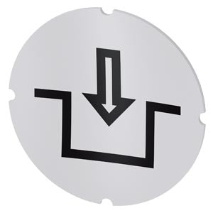 SIEMENS Inscription plate for illuminated pushbutton, round, milky with black font, with graphic symbol: lock