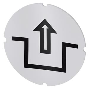 SIEMENS Inscription plate for illuminated pushbutton, round, milky with black font, with graphic symbol: unlock