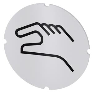 SIEMENS Inscription plate for illuminated pushbutton, round, milky with black font, with graphic symbol: manual operation