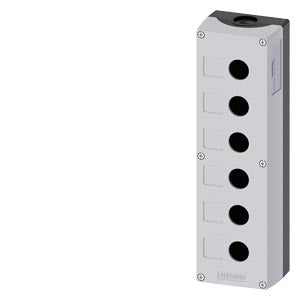 SIEMENS Enclosure for command devices, 22 mm, round, Enclosure material plastic, enclosure top part gray, 6 control points plastic, Recess for labels, without equipment