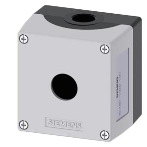 SIEMENS Enclosure for 4 position knob, coordinate, ID key-operated switches and sensor switches, 22 mm, round, Enclosure material metal, enclosure top part gray, 1 control point metal, without equipment, only for front plate mounting