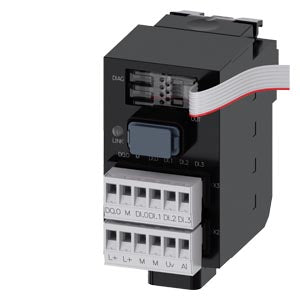 SIEMENS SIRIUS ACT with PROFINET: standard interface module with extended inputs and outputs 24 V DC, screw terminal, front plate mounting, 1 to 20 terminal modules connectable, with additional 1 DQ + 4 DI + 1 AI