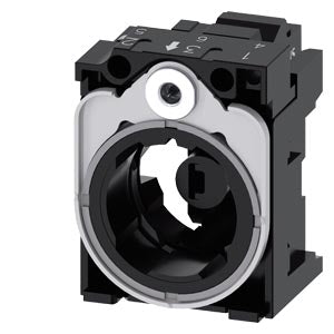 SIEMENS holder, universal, 3-way, plastic/metal, LED module, red, 24 V AC/DC, spring-loaded terminal