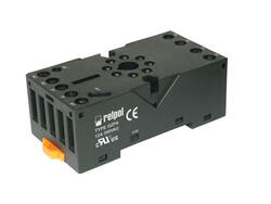 RELPOL S.A Plug-in sockets for relay R15 2 CO. Screw terminals. Max. tightening moment for the terminal: 0,5 Nm. 35 mm rail mount acc. to PN-EN 60715 or on panel mounting 73 x 38,2 x 27,2 mm. Two poles. Rated load 12 A, 300 V AC