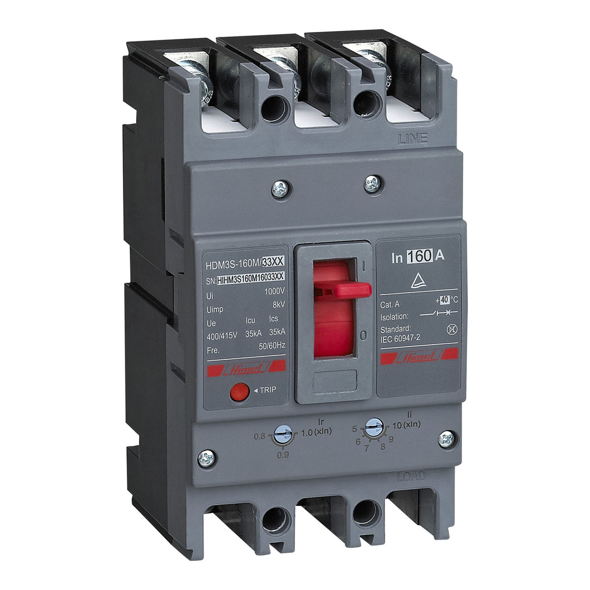 HIMEL Moulded Case Circuit Breaker HDM3SV-125B 25kA 40A 3P 0,7-1/10In 40°C