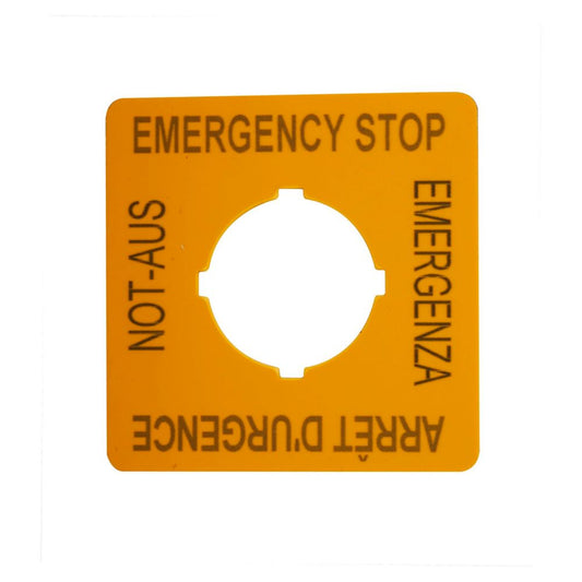 EATON  EMERGENCY – STOP LABELS FOR USE M22 AND C22, 50X50MM