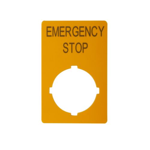 EATON  EMERGENCY – STOP LABELS FOR USE M22 AND C22, 50X33MM