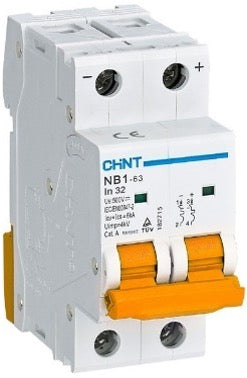 Chint 6kA 2P 32A Circuit Breaker D-Curve NB1-63-2P-D32-06