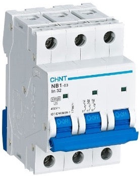 Chint 6kA 3P 1A Circuit Breaker C-Curve NB1-63-3P-C01-06