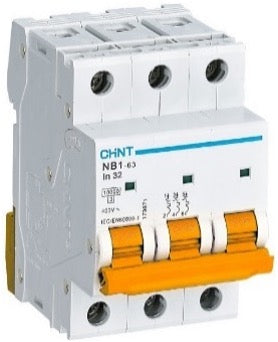 Chint 6kA 3P 2A Circuit Breaker D-Curve NB1-63-3P-D02-06