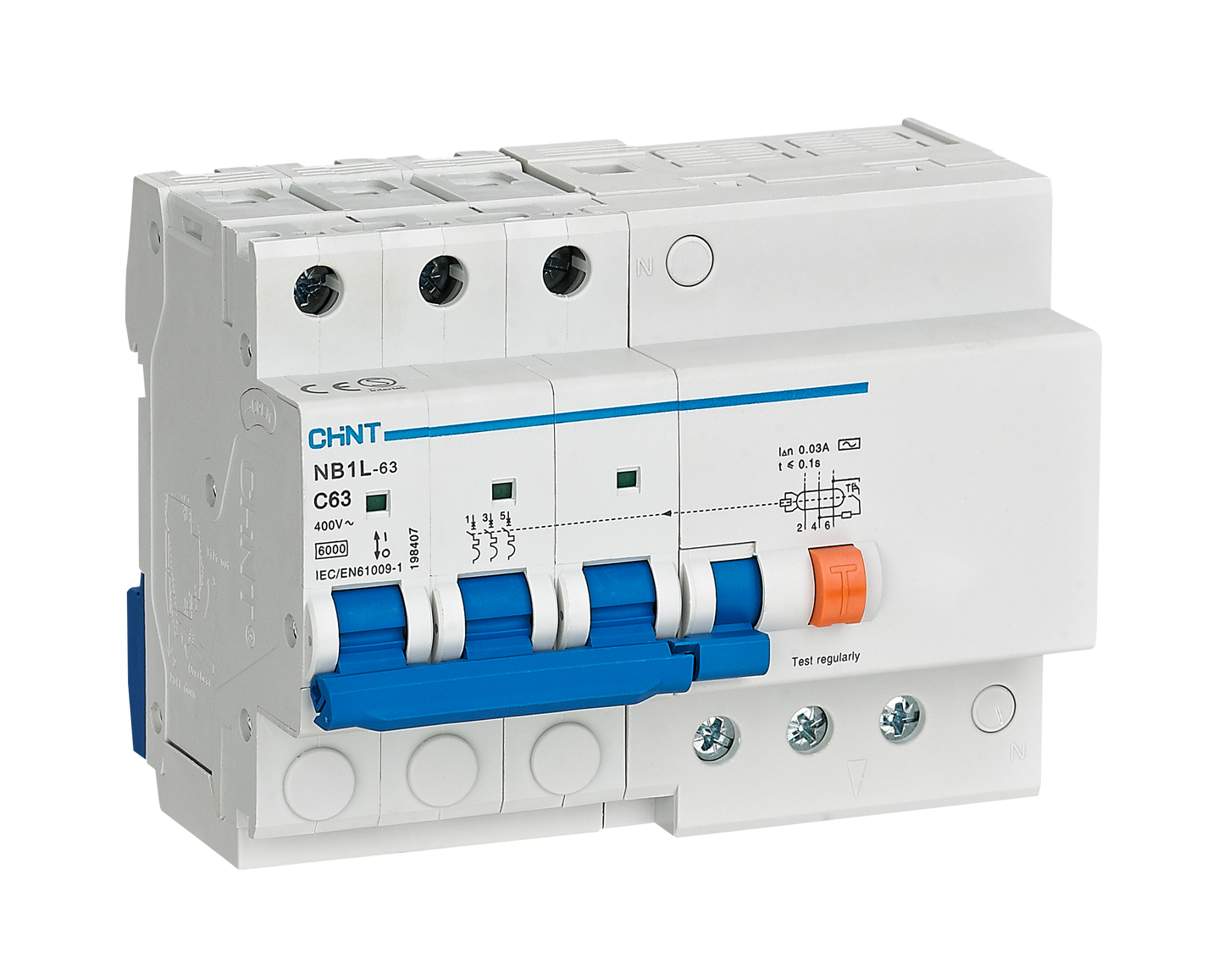 Chint 6kA 3P+N 25A Earth Leakage 30mA OL Protection