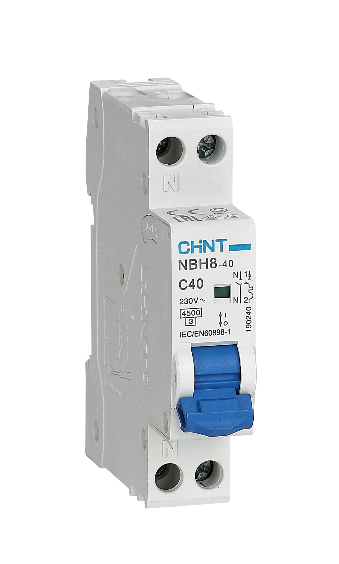 Chint 4.5kA 1P+N 20A Compact Circuit Breaker C-Curve