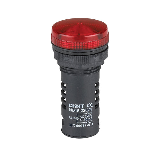 Chint LED Pilot Light 400VAC Red (Flat Round) ND16-22BS-4-400R