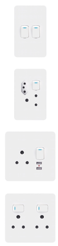 Chint Single Switched Socket 16A; 2 x USB 2100mA NEW3-N44340