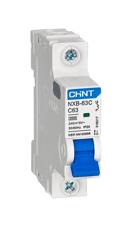 Chint 3kA 1P 63A Circuit Breaker C-Curve