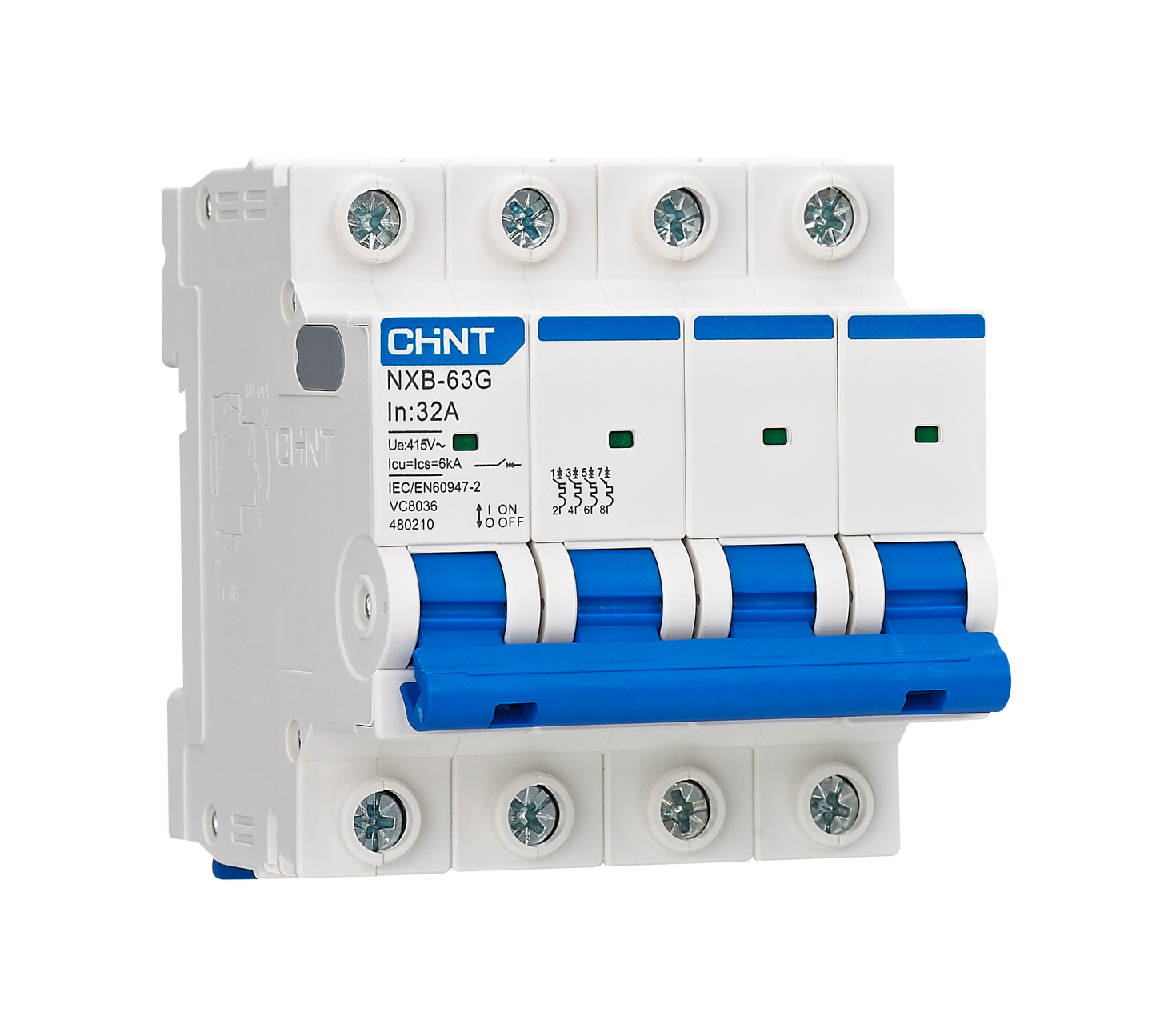Chint 6kA 4P 50A Circuit Breaker C-Curve