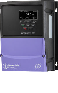 Invertek Optidrive P2  IP66, 4.3 Amps 0.75 kW  1Ph. Input, 3Ph. Output, 200-240V, EMC Filter, Brake Chopper, TFT Display ODP-2-22075-1KF4A-MN