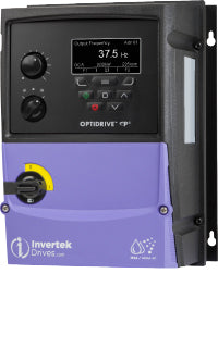 Invertek Optidrive P2  IP66 Switched, 7 Amps 1.5 kW  1Ph. Input, 3Ph. Output, 200-240V, EMC Filter, Brake Chopper, TFT Display ODP-2-22150-1KF4B-MN