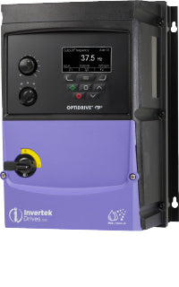 Invertek Optidrive P2  IP66 Switched, 14 Amps 5.5 kW  3Ph. Input, 3Ph. Output, 380-480V, EMC Filter, Brake Chopper, TFT Display ODP-2-34055-3KF4B-MN