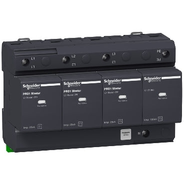 Schneider PRD1 Master modular surge arrester. 3 poles + N. 350V. with remote transfer 16363