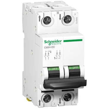 SCHNEIDER miniature circuit breaker - C60H - 2 poles - 50 A - C curve