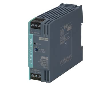 SIEMENS SITOP PSU100C 24 V/1.3 A STABILIZED POWER SUPPLY INPUT: 120-230 V AC (110-300 V DC) OUTPUT: 24 V DC/1.3 A 6EP1331-5BA10