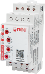 RELPOL S.A Time relay RPC-2ME-UNI-SSR, multifunction (relay perform 10 functions), cover - modular, width 35 mm, two normally open outputs (triacs), rated input voltage 12...240 V AC/DC AC: 50/60 Hz.