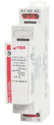 RELPOL S.A Modular installation Relays RPI-1P-UNI, 1 CO. Contact material: AgSnO2. Voltage coil 12...240 V  AC/DC. Rated load AC1  16 A / 250 V AC, mounting on 35 mm rail. Cover protection category IP 20.