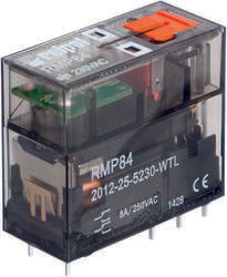 RELPOL S.A Miniature relays RMP84-2012-25-1048-WT, 2 CO. Contact material: AgNi. Voltage coil 48 V DC . Rated load AC1  8 A / 250 V AC. Mounting: for plug-in sockets. Cover protection category IP 40.