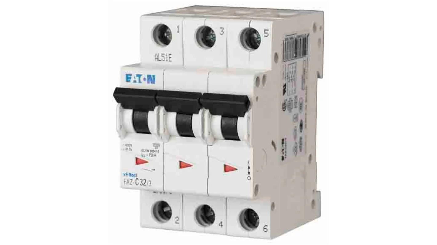 EATON CIRCUIT BREAKER 15kA CURVE D 3P - 6A