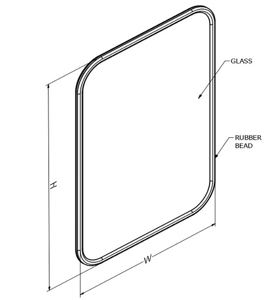 MERLIN SYSTEMS 250DX800WX1200H M-250 DOOR GLASS
