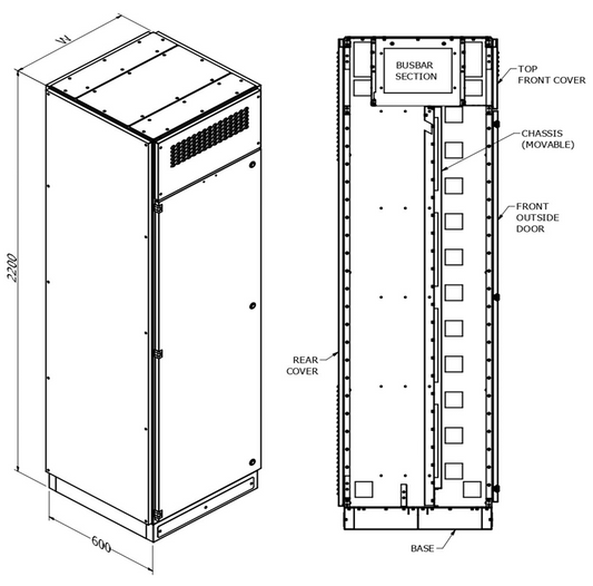 MERLIN SYSTEMS 600DX1200WX2200H M-600 STANDARD  ENCLOSURES