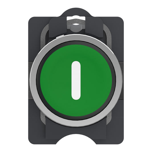 HIMEL Push button, Plastic ,22mm,marked White II, flush,Green,1NO,UI: 415V