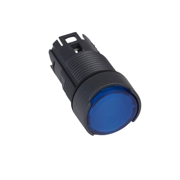SCHNEIDER Head for illuminated push button, Harmony XB6, blue flush pushbutton Ø 16 latching integral LED