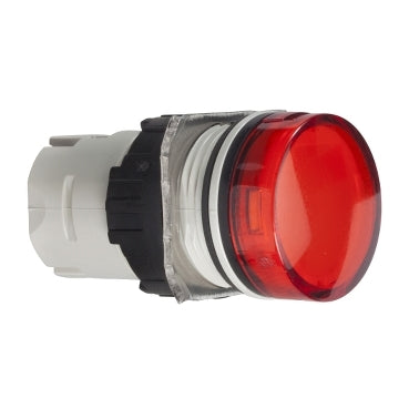 SCHNEIDER Head for pilot light, Harmony XB6, red, 16mm, integral LED