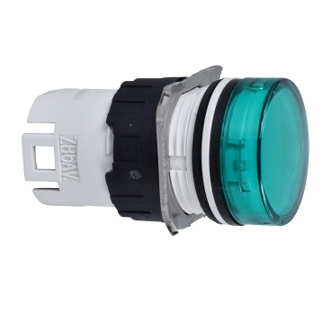 SCHNEIDER Head for pilot light, Harmony XB6, green, 16mm, integral LED