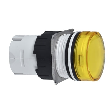 SCHNEIDER Head for pilot light, Harmony XB6, yellow, 16mm, integral LED