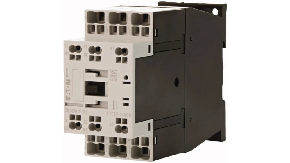 EATON  CONTACTOR, 3 POLE, 380 V 400 V 18.5 KW, 1 N/O, 1 NC, 230 V 50 HZ, 240 V 60 HZ, AC OPERATION, PUSH IN TERMINALS