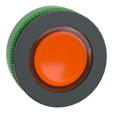 SCHNEIDER Head for illuminated push button, Harmony XB5, orange, 30mm, universal LED, plain lens