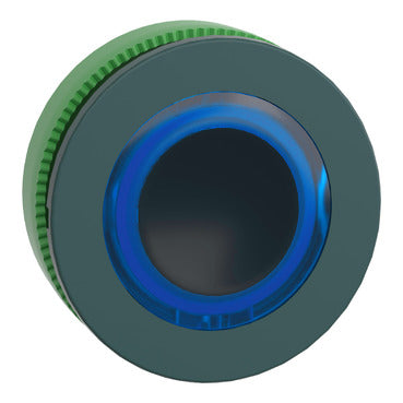 SCHNEIDER Head for illuminated push button, Harmony XB5, plastic, blue flush mounted, 30mm, universal LED, illuminated ring