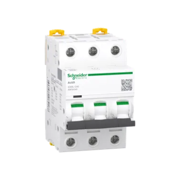 SCHNEIDER Miniature circuit-breaker. Acti9 iC60L. 3 pole. 40 A. C curve. 15000 A (IEC 60898-1). 20 kA (IEC 60947-2)