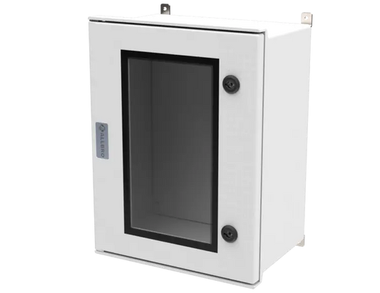 ALLBROX 4 DEEP WITH CLEAR PC ABOVE BOXES INCLUDE: SMC DEVICE PLATE, S/S HINGES, WALL BRACKETS, LOCKING MECHANISM & PANEL KEY
