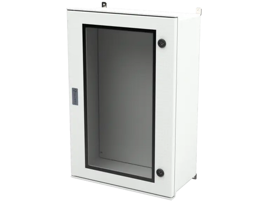 ALLBROX DEEP 6 WITH CLEAR DOOR PC ABOVE BOXES INCLUDE: SMC DEVICE PLATE, S/S HINGES, WALL BRACKETS, LOCKING MECHANISM & PANEL KEY