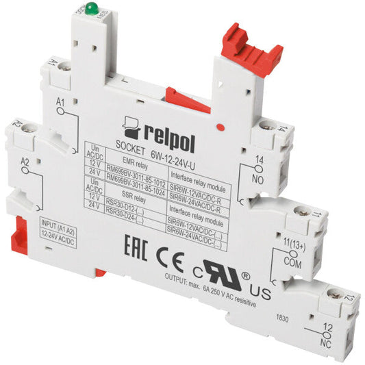 RELPOL S.A Sockets for interface relays SIR6WB