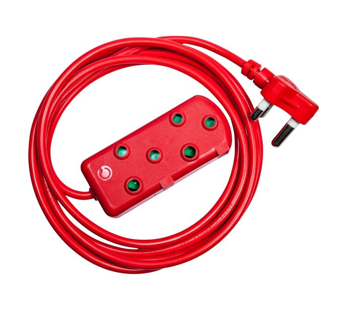 EASYHOLD 20M X 10A RED EXT CORD WITH SHUKO 3 PIN SIDE-BY-SIDE DOUBLE COUPLER (SG2-S/SC) – 3 CORE CABLE