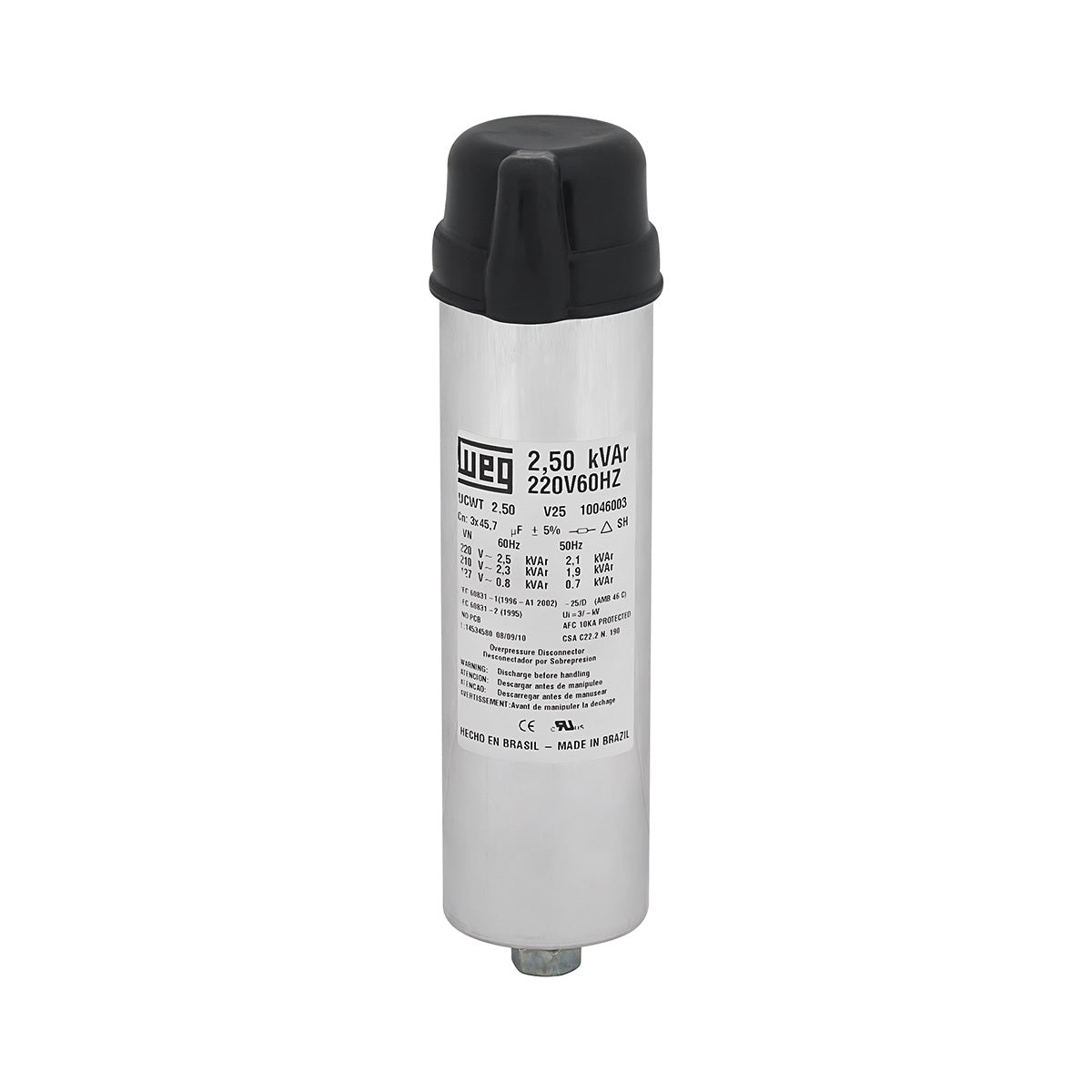 WEG CAPACITIVE UNIT UCWT3V48 L16 HD 1 PHASE CAPACITOR UNIT 415V 2.67kVAR 16.4ÂµF 10072549