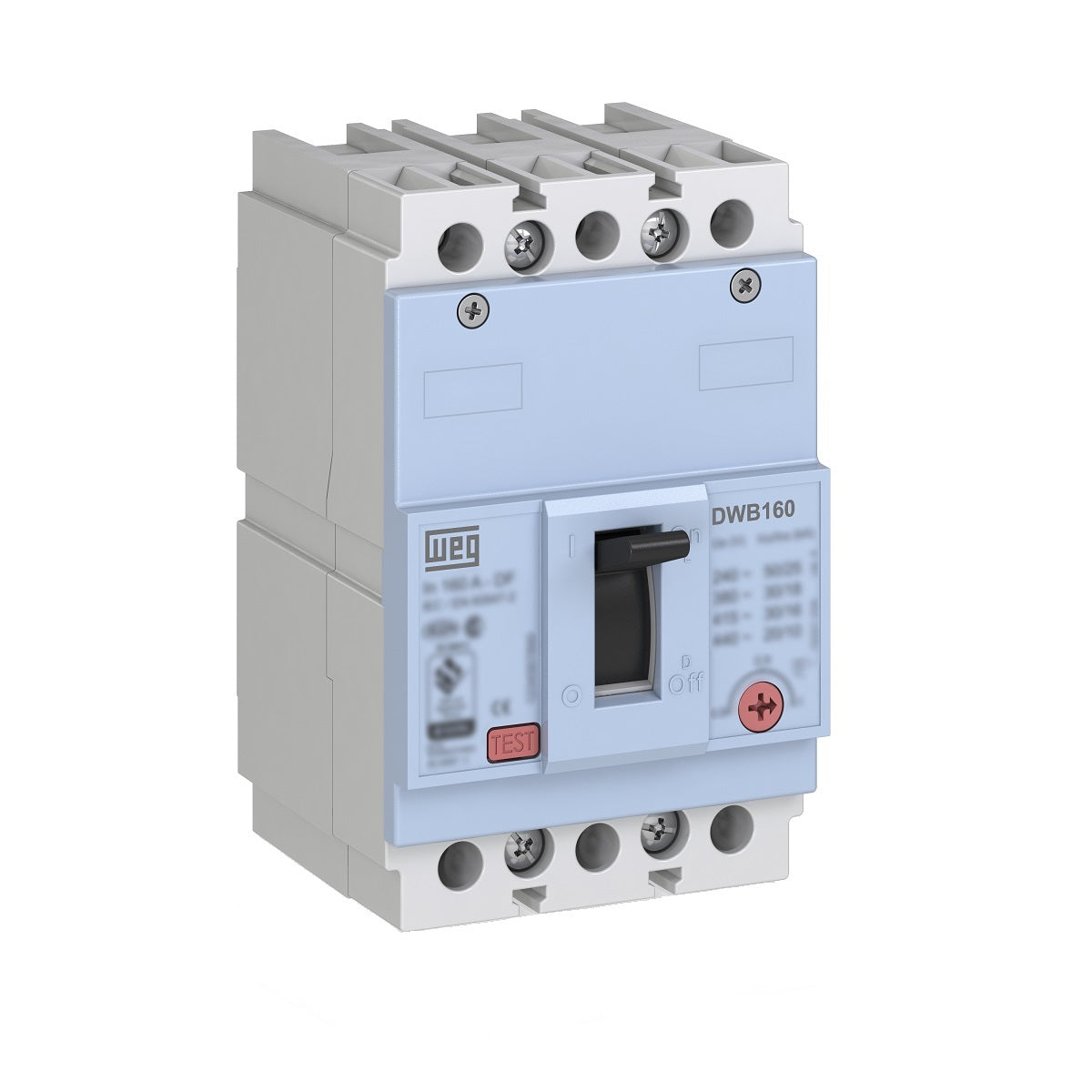 WEG MOULDED CASE CIRCUIT BREAKER DWB1000H1000-4ET 65kA 4P DIST. 400…1000A ADJ. ELECT. LSI 0%N 13468969