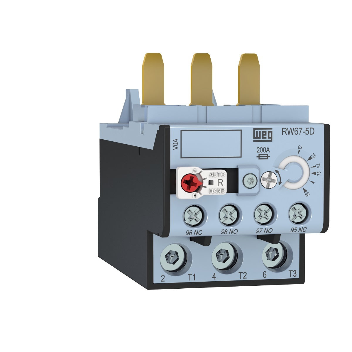 WEG 2 POLE THERMAL OVERLOAD RELAY BU RW27-2D2-U004 DIRECT MOUNT ON CWB9...38 (2,8...4A) 12140409